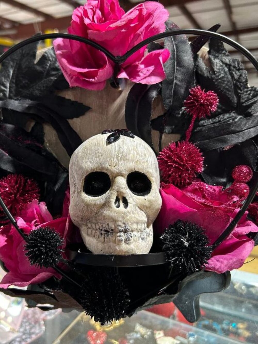 Gorgeous Skull Decoration - Can Hang or go on a stand about 10 inches tall